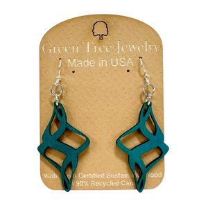 Ribbon Twirl 1510 Wood Earrings