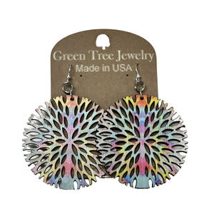 Sun Setting Bloom 1696 Wood Earrings