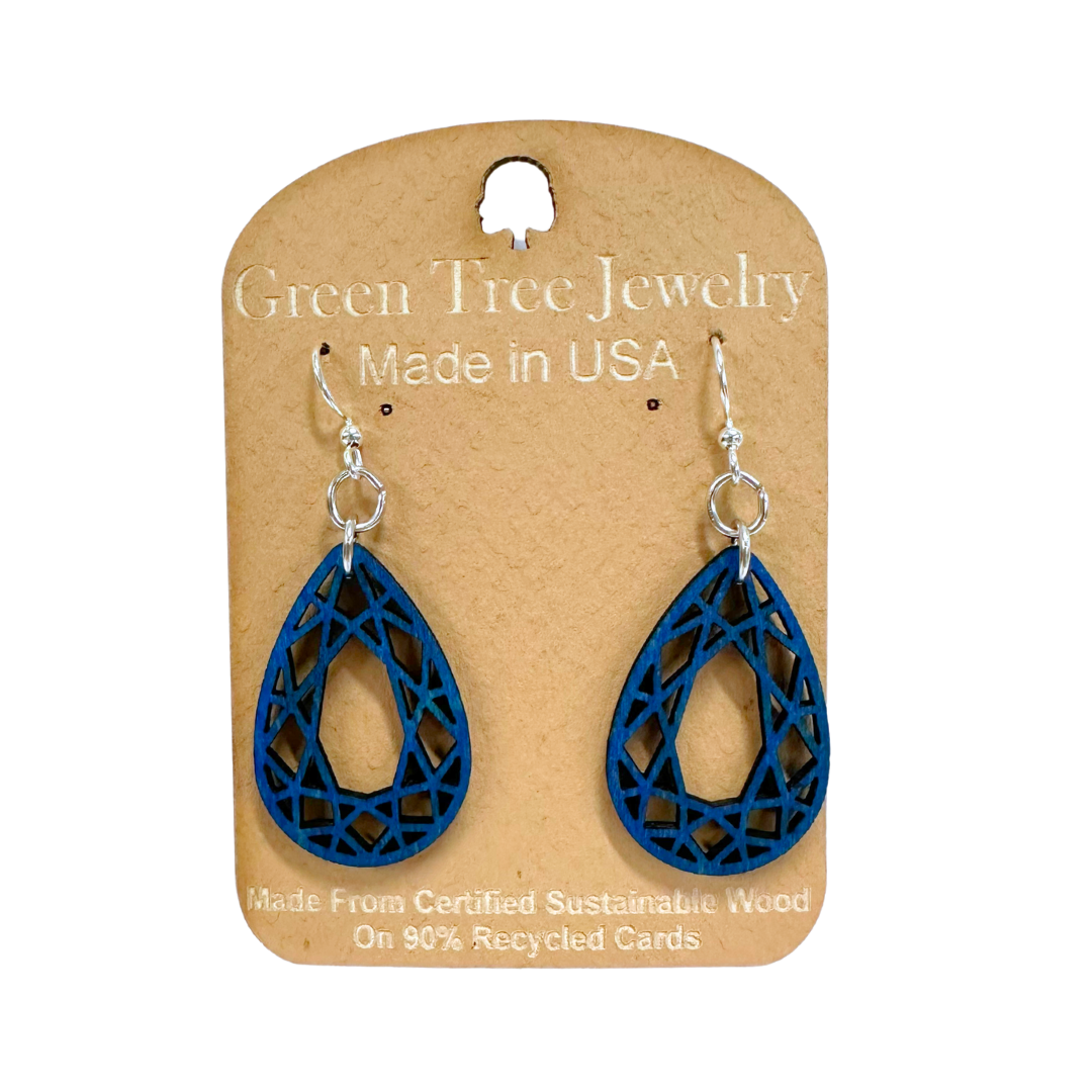 Tear Drop 1605 Wood Earrings