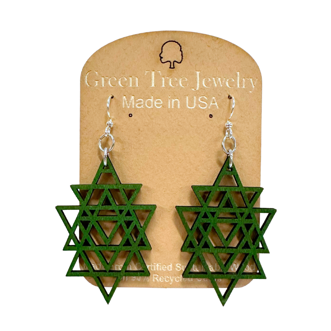 Triangled 1598 Wood Earrings