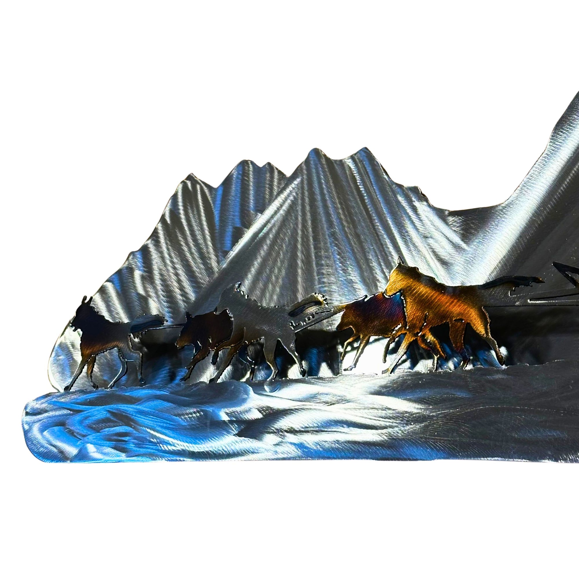 Dog Sled Scene Metal Art