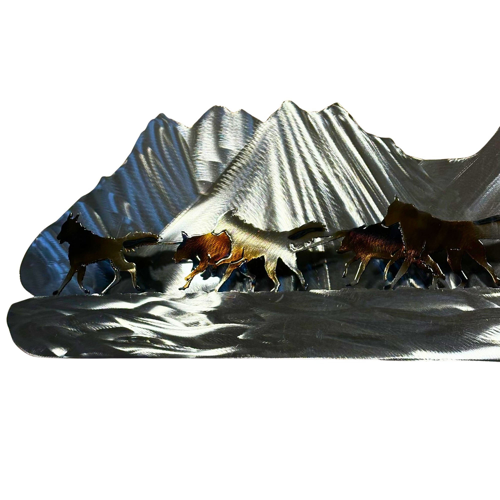 Dog Sled Scene Metal Art