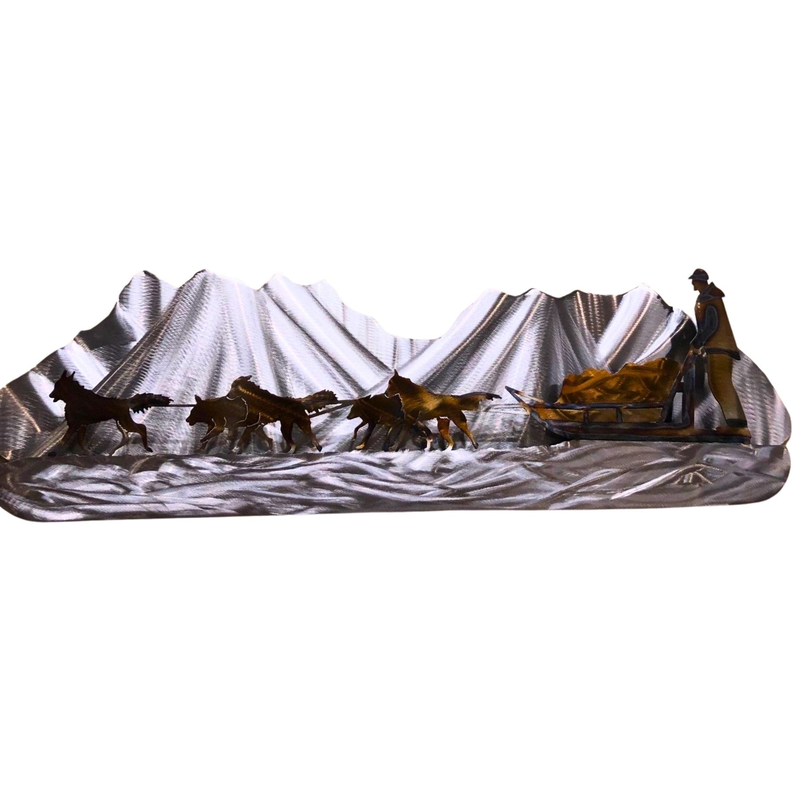 Dog Sled Scene Metal Art
