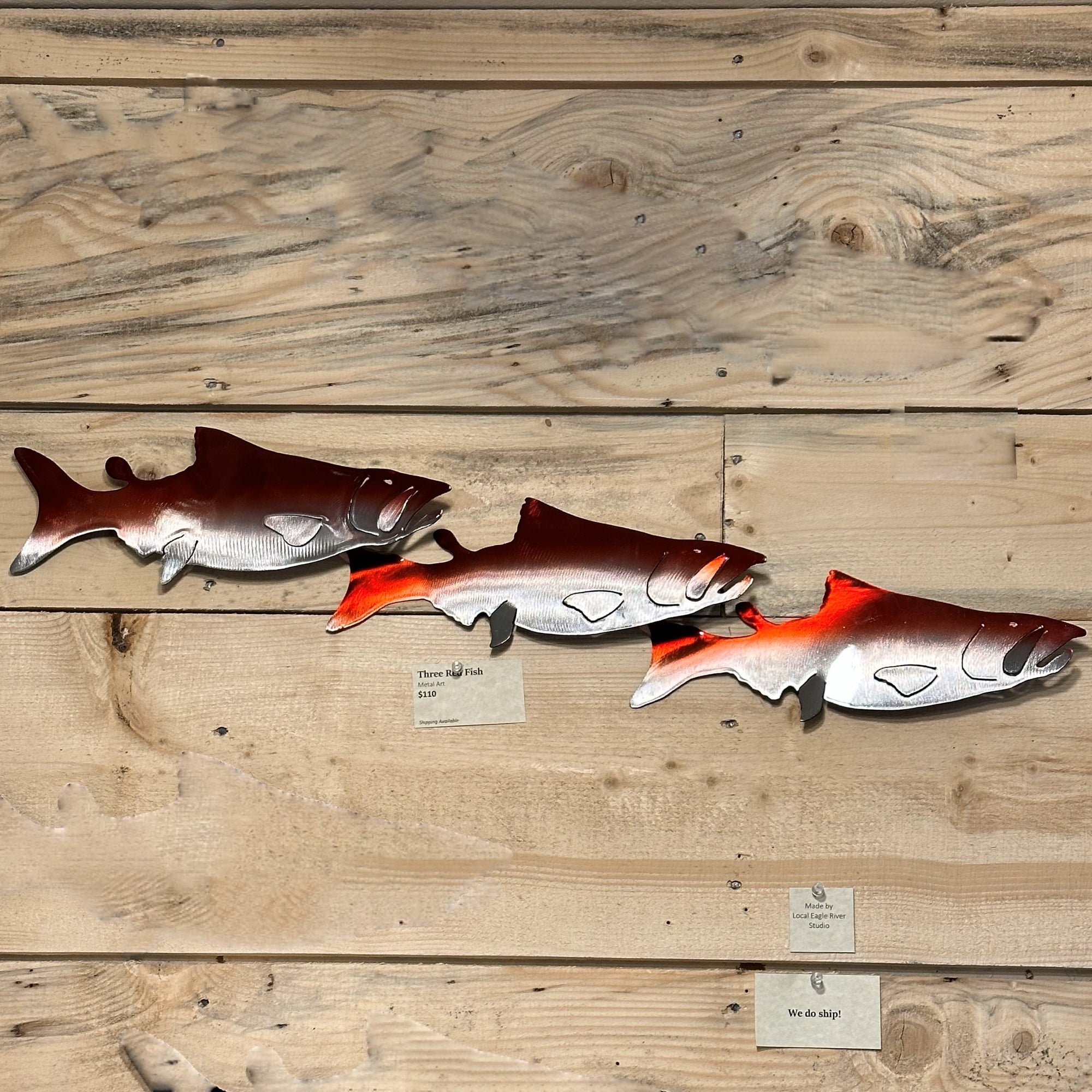 Three Red Fish - Large