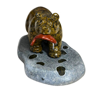 Bear Tracks #18 Soapstone Carving
