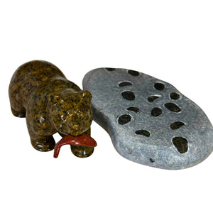 Bear Tracks #18 Soapstone Carving