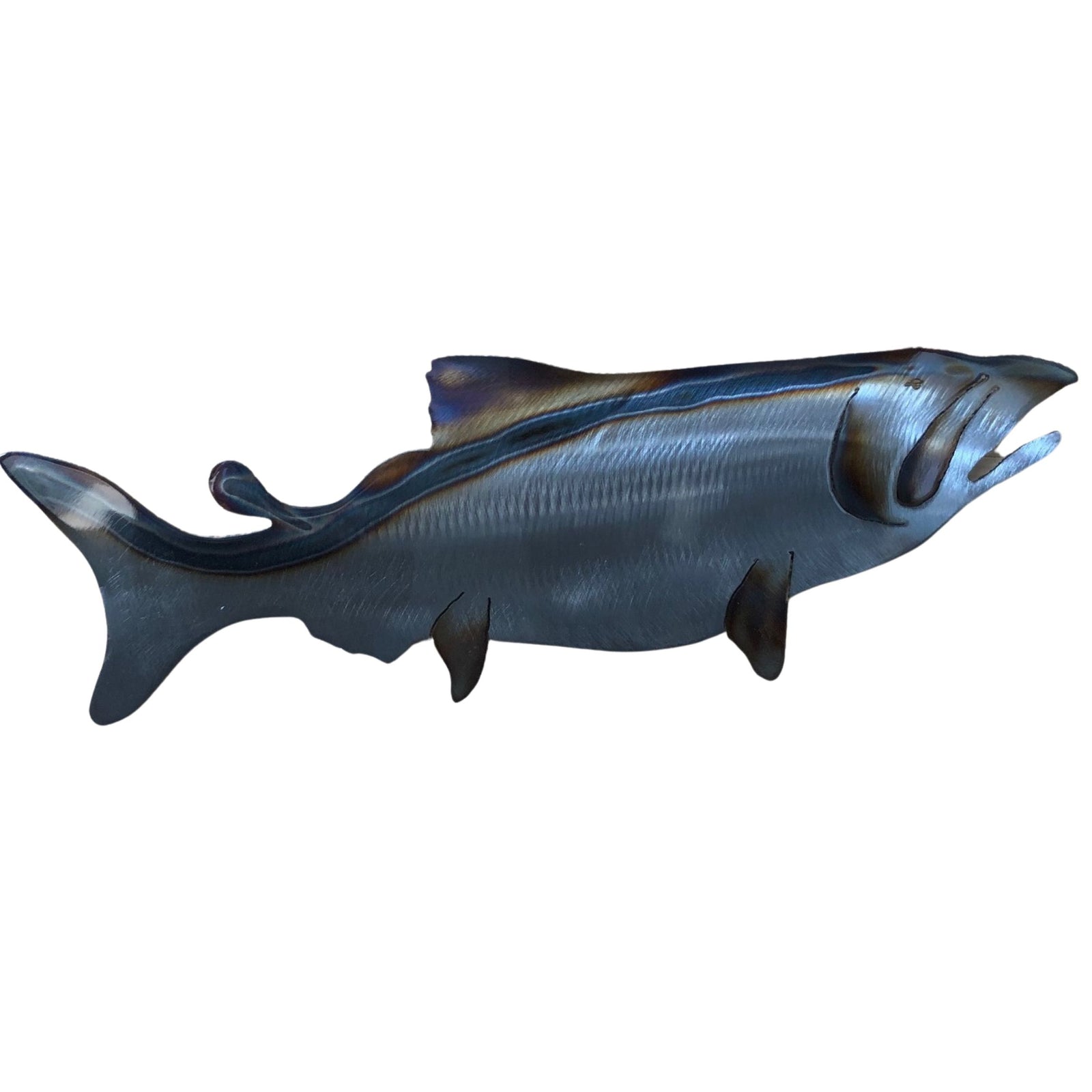 Single Flame Salmon Metal Art
