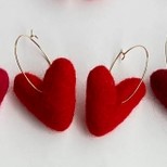 Heart Felted Earrings