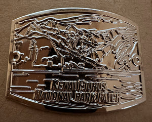 Kenai Fjords Silver Walking Stick Medallion