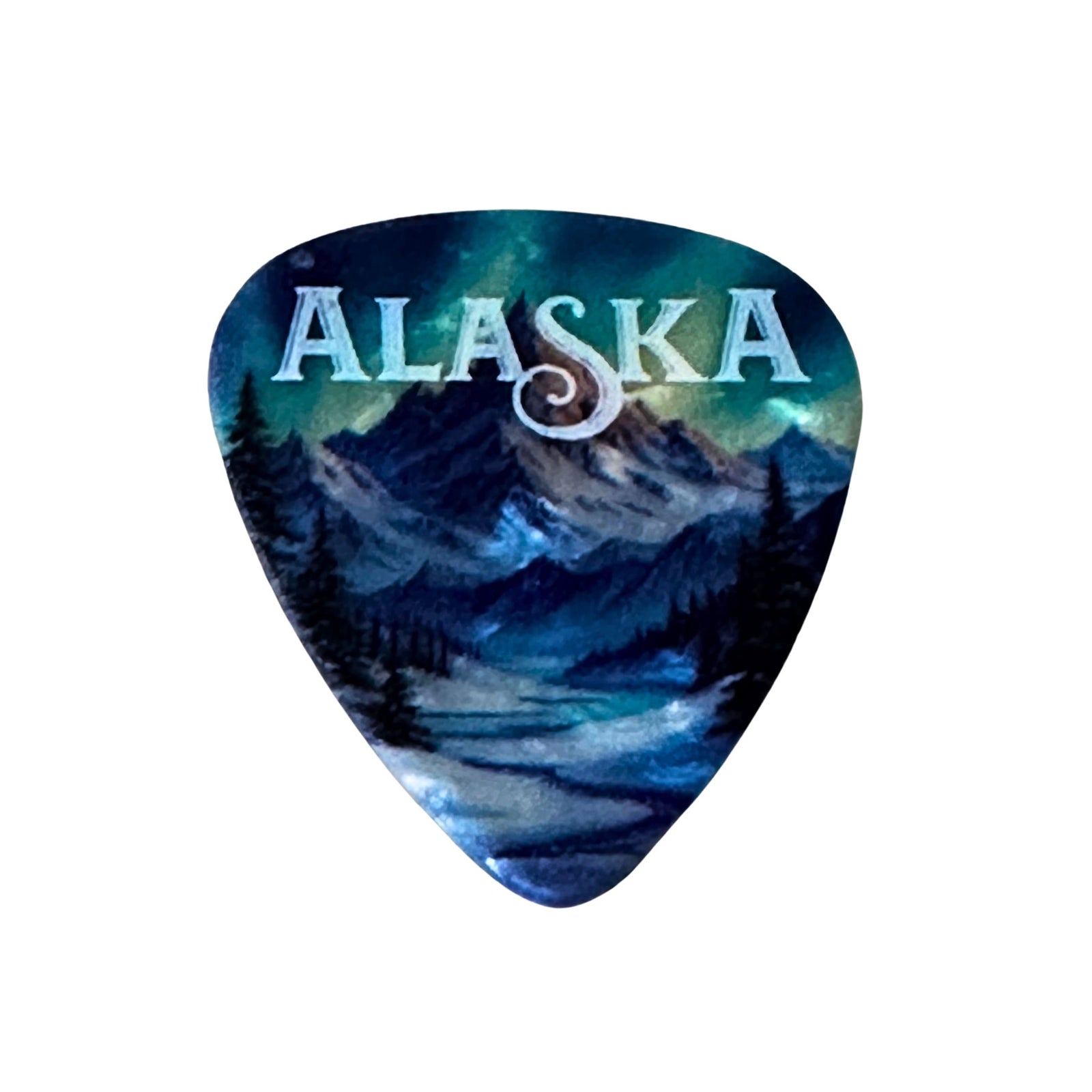 Alaska Aurora Mountain Guitar Pick