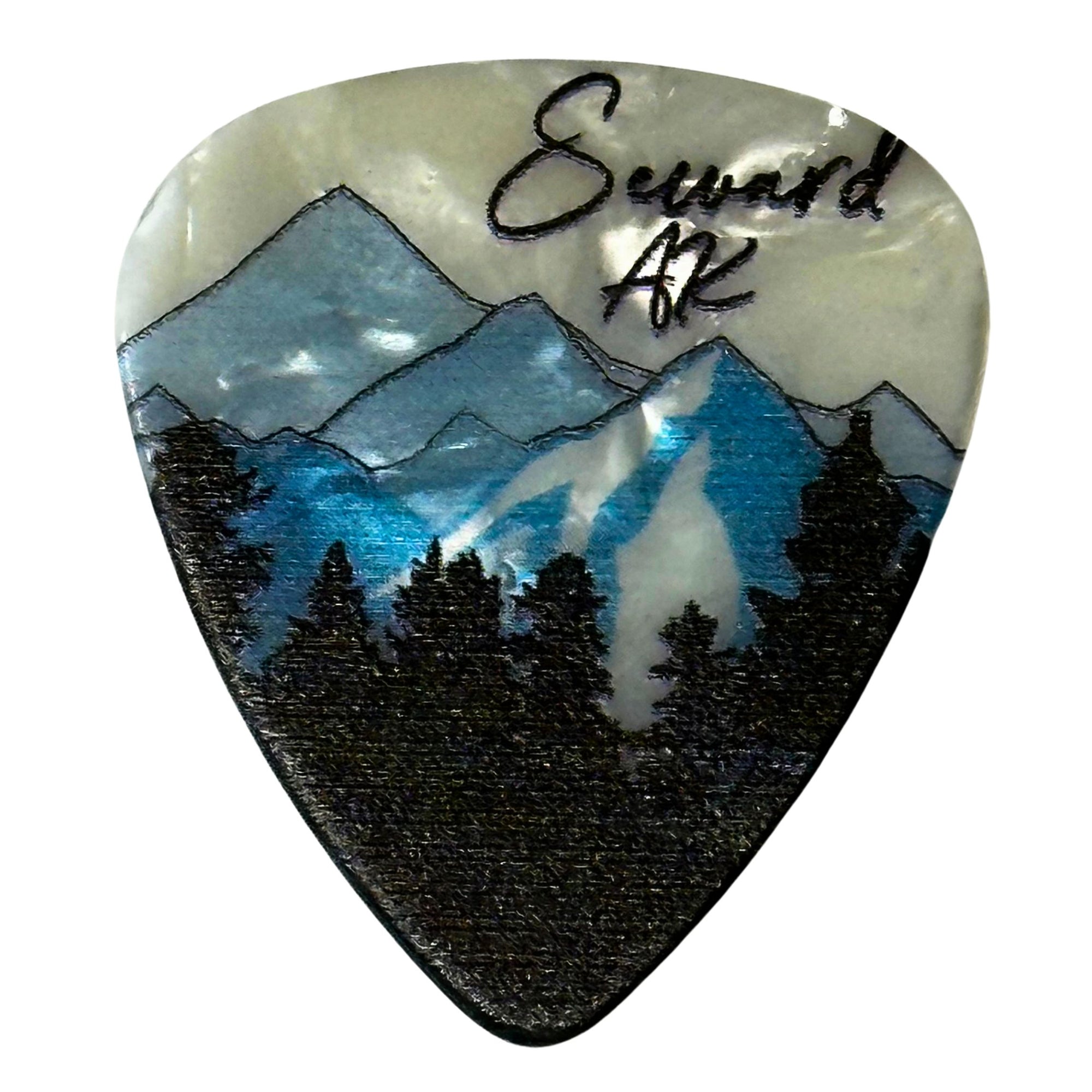 Seward Mountains and Trees Guitar Pick