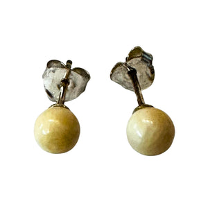 6mm Mammoth Ivory 14kt Ball Post Earrings