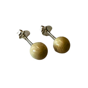 8mm Mammoth Ivory Ball Sterling Silver Post Earrings