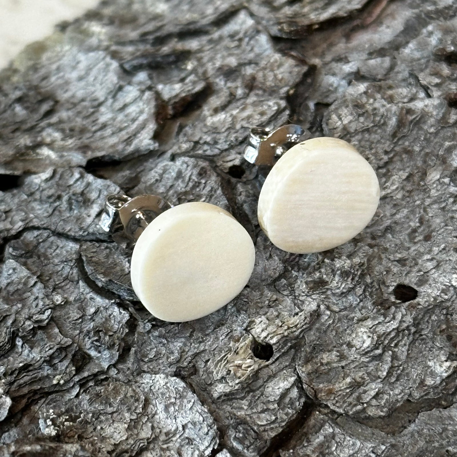 Curved Disc Post Earrings