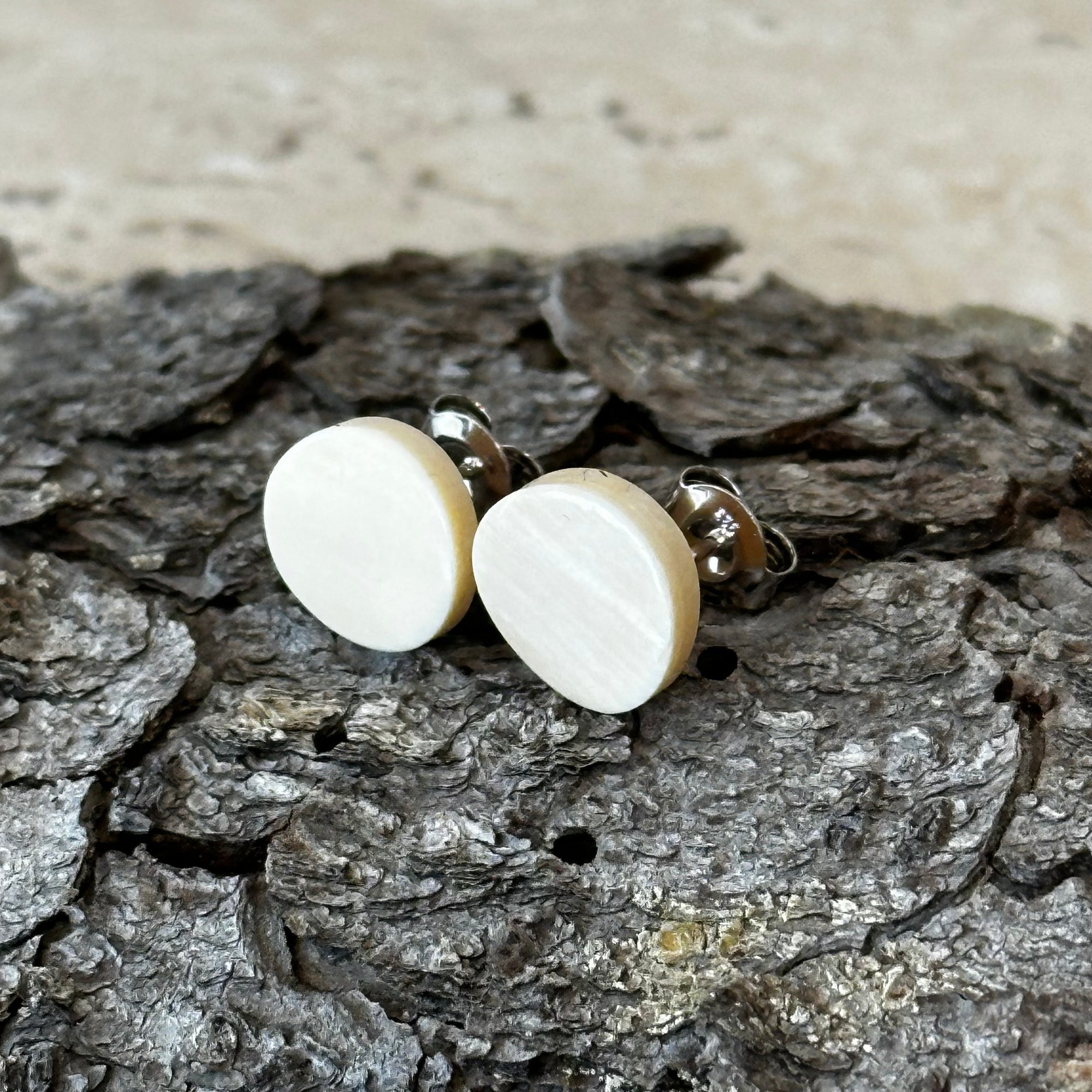 Curved Disc Post Earrings