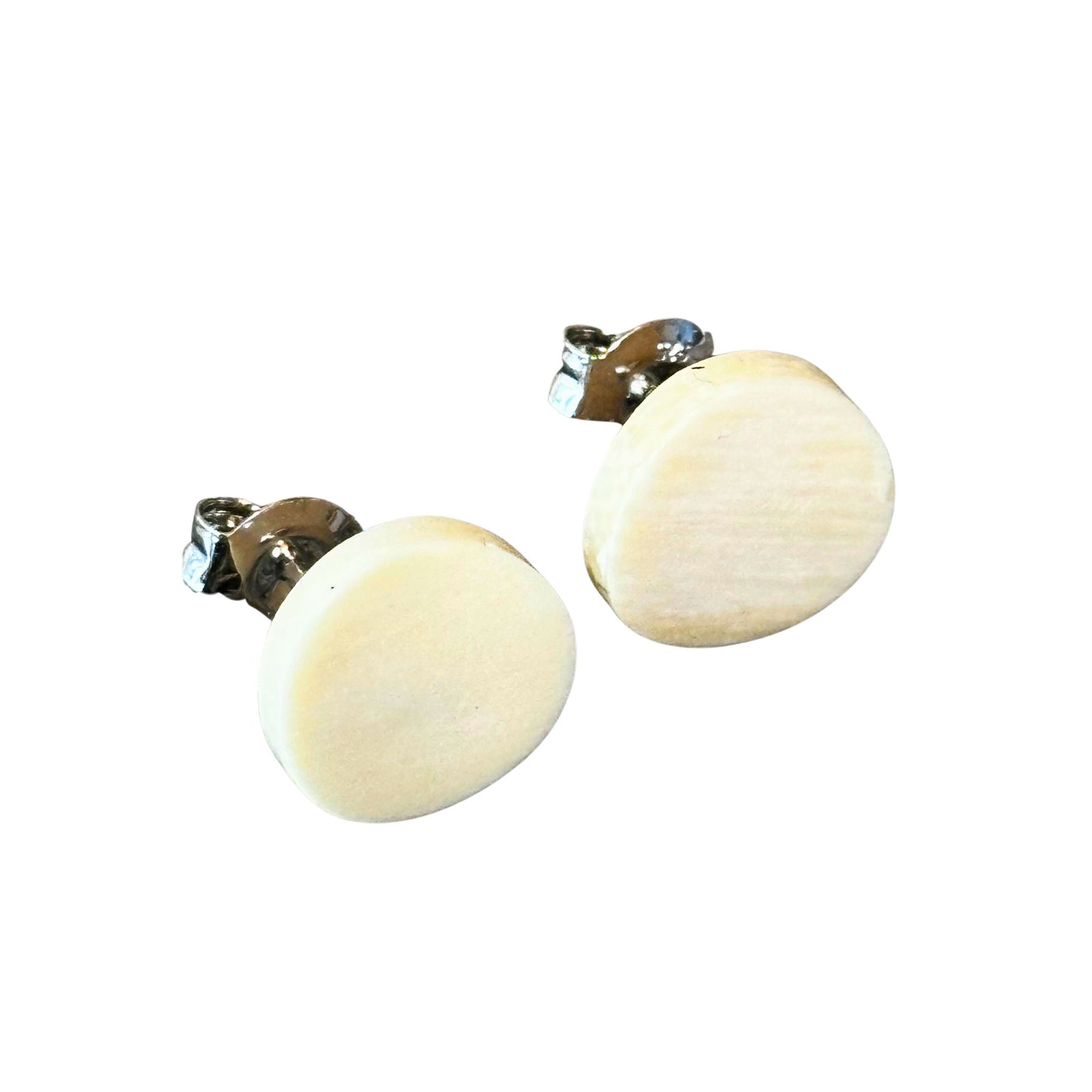 Curved Disc Post Earrings