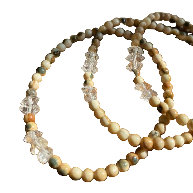Diamond and Mammoth Ivory Bead Bracelet