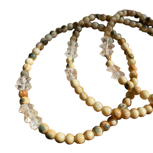 Diamond and Mammoth Ivory Bead Bracelet