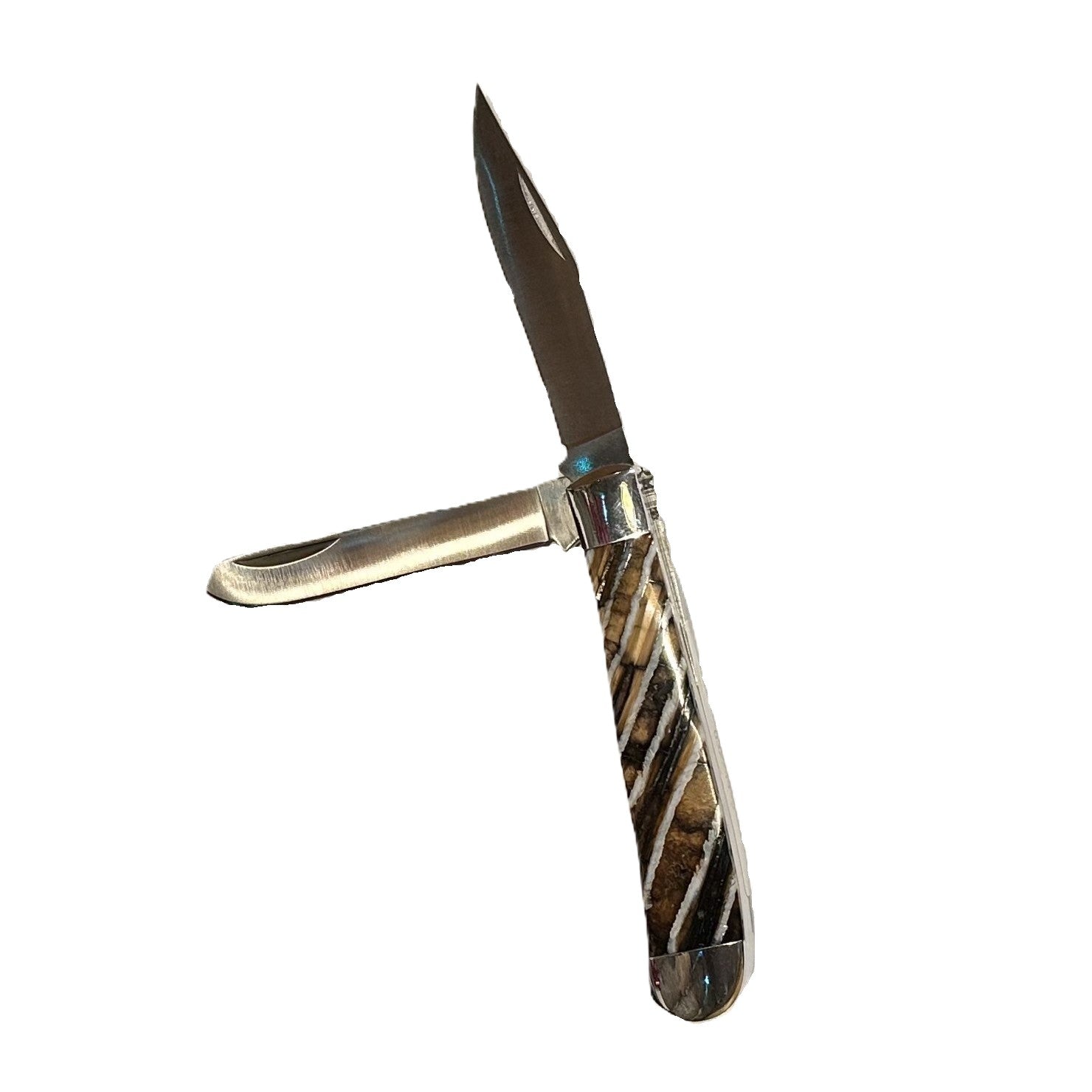 Double Blade Mammoth Tooth Pocket Knife