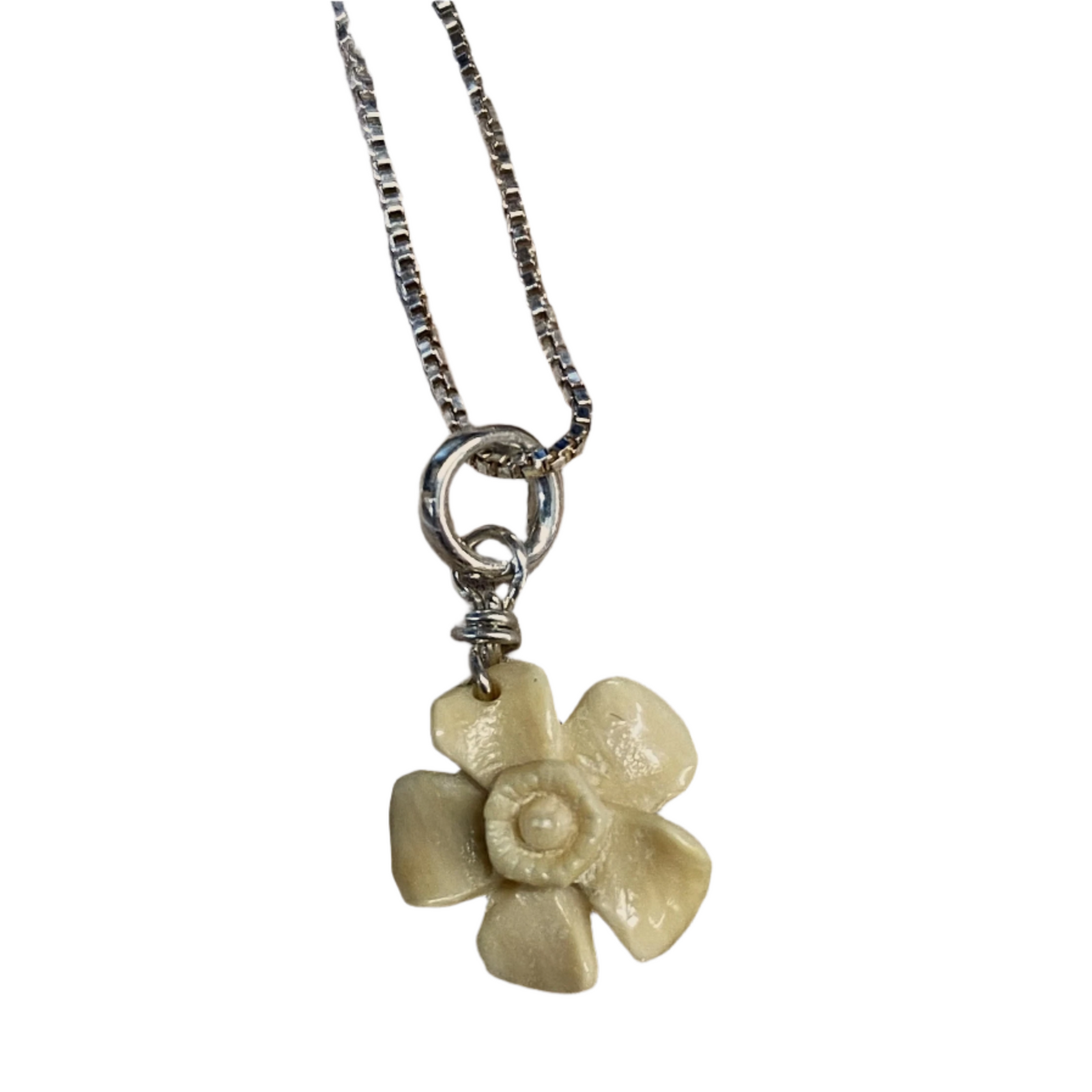 Forget Me Not Mammoth Ivory Pendant