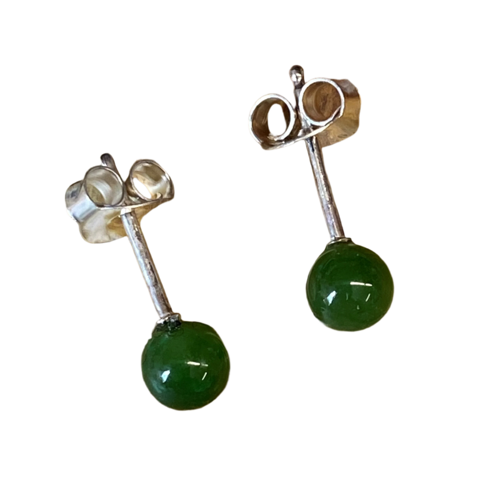 Jade Post Earrings Tiny