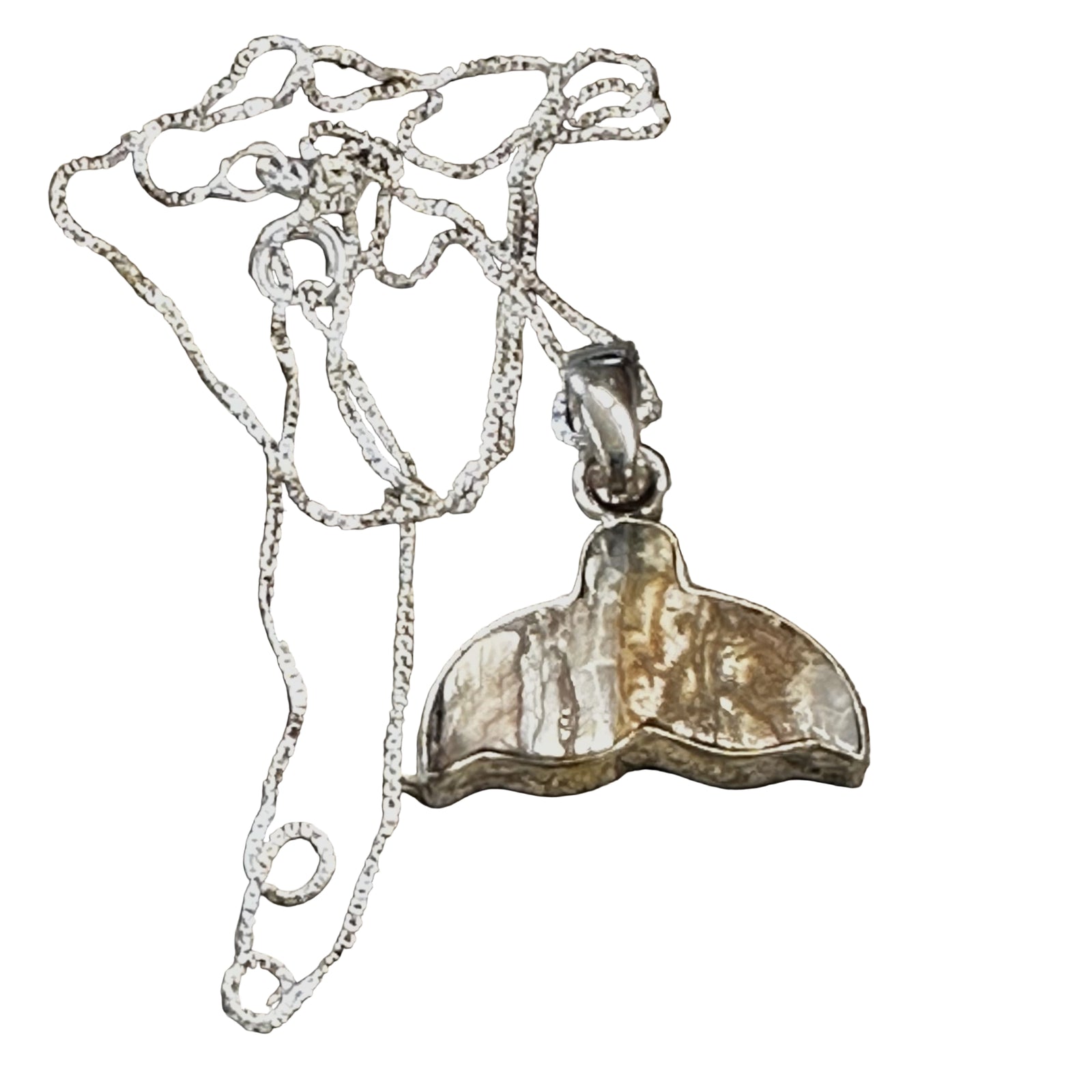 Whale Tail Mammoth Tooth Pendant