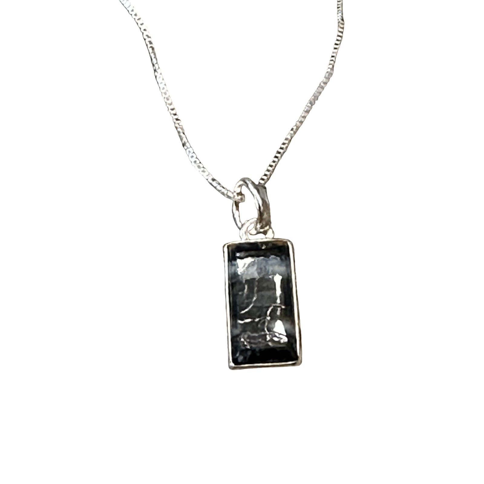 Mini Mammoth Tooth Rectangle Pendant