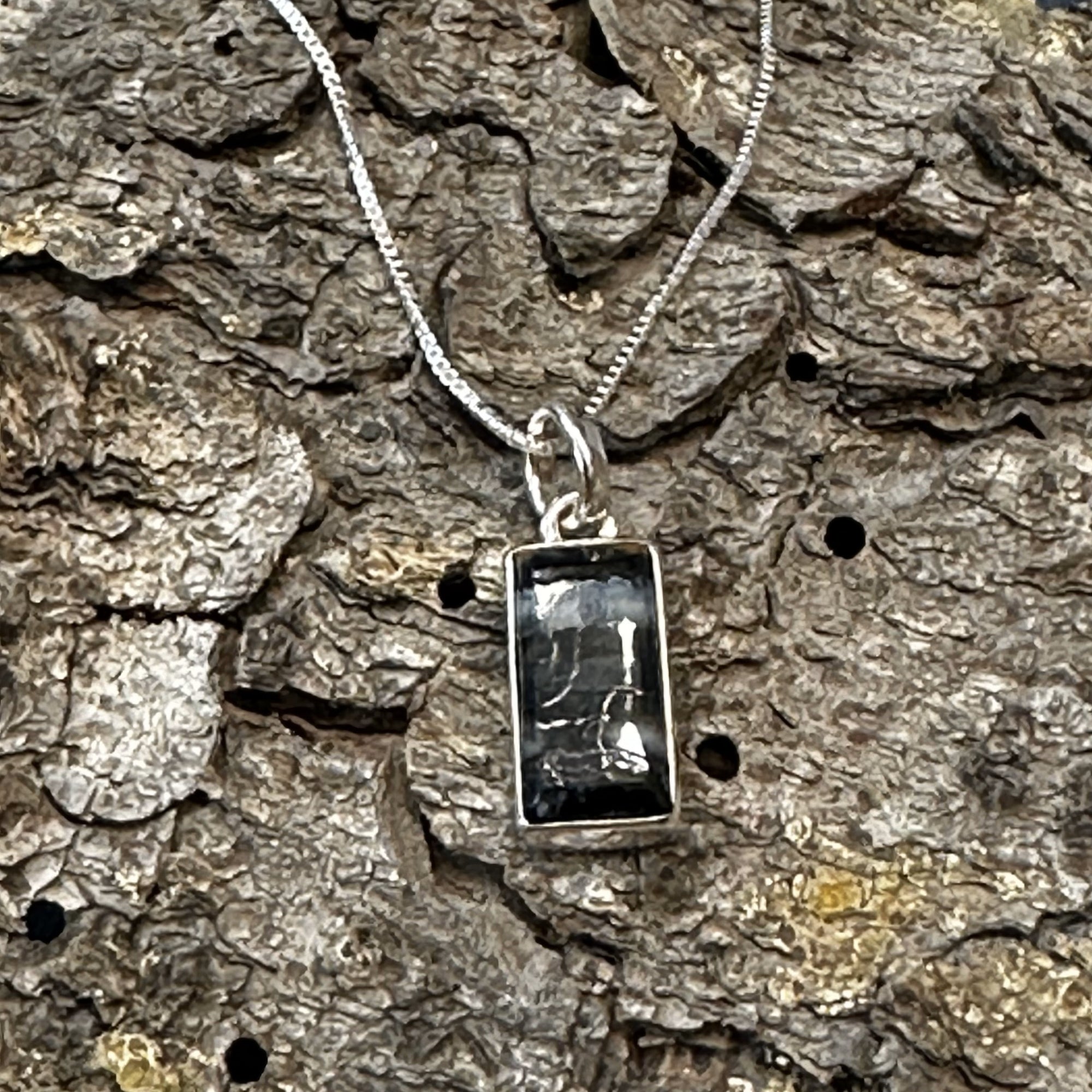 Mini Mammoth Tooth Rectangle Pendant