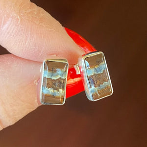 Mini Mammoth Tooth Rectangle Post Earrings