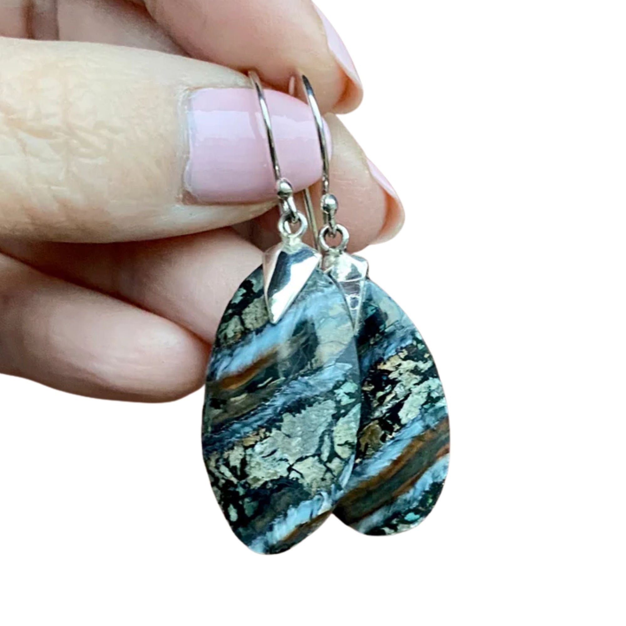 Oval Spike Mammoth Tooth Earrings