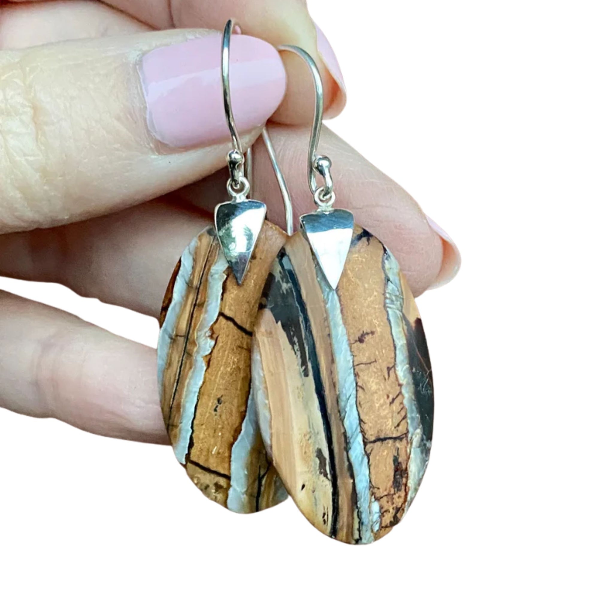 Oval Spike Mammoth Tooth Earrings