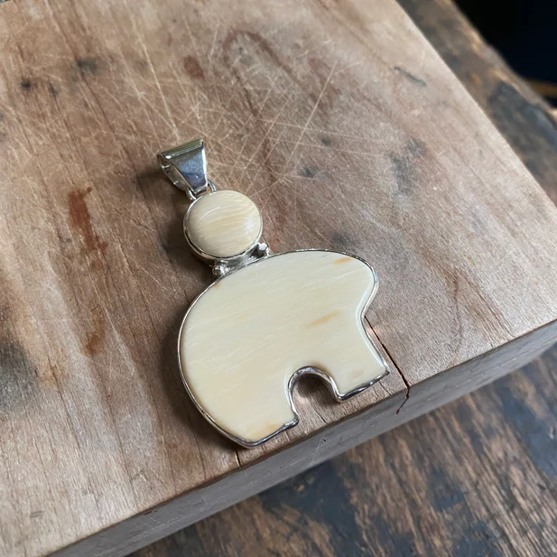 Mammoth Ivory Bear Pendant