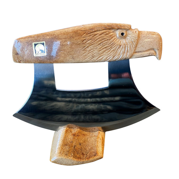 Walrus Jawbone Eagle Handle Ulu - Forests, Tides, and Treasures
