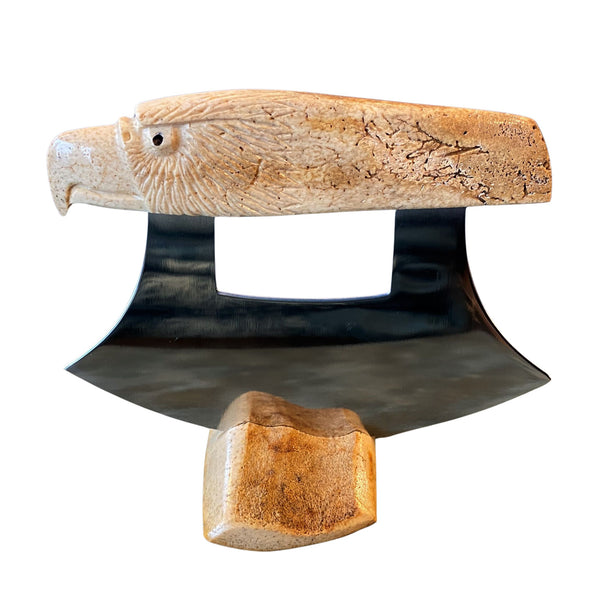 Walrus Jawbone Eagle Handle Ulu - Forests, Tides, and Treasures