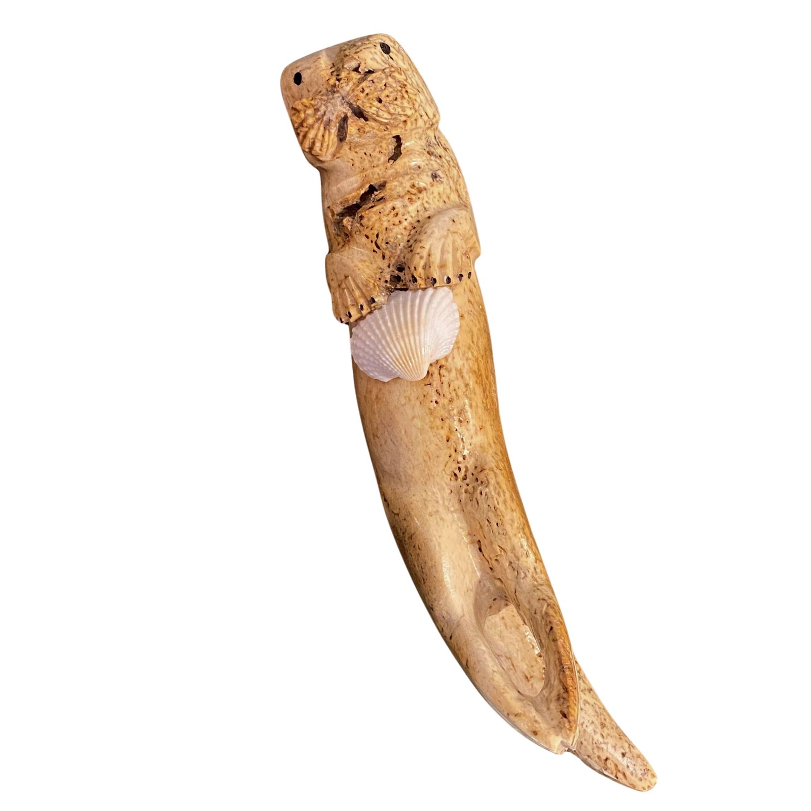 Walrus Jawbone Otter Figurine