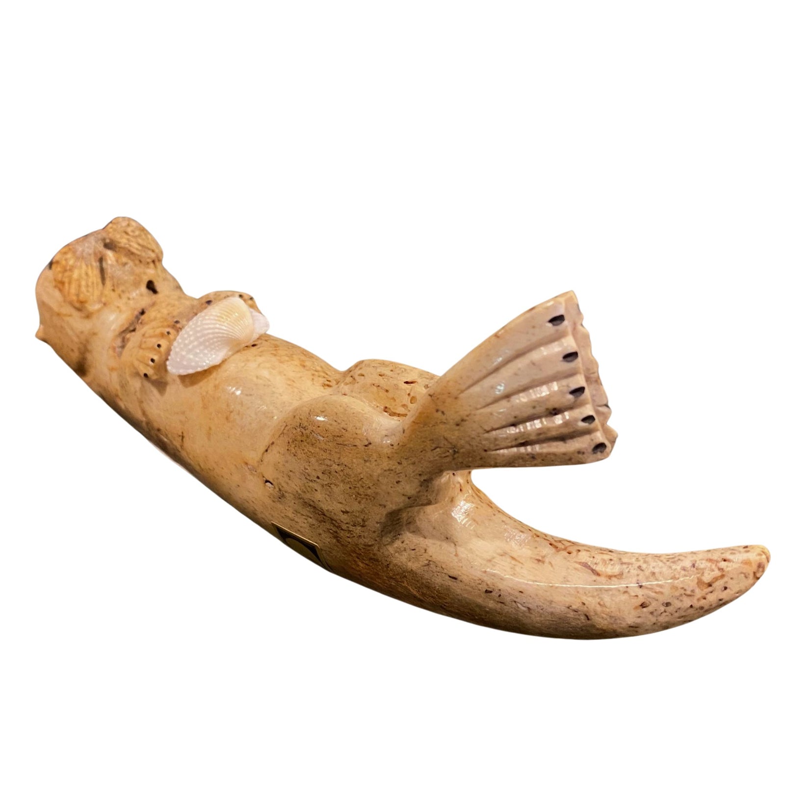 Walrus Jawbone Otter Figurine