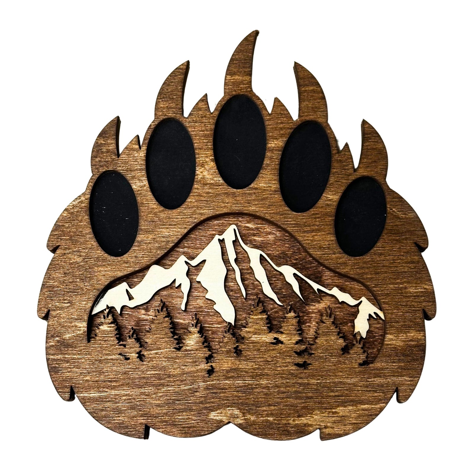 Laser-cut Wood Three Layer Bear Paw