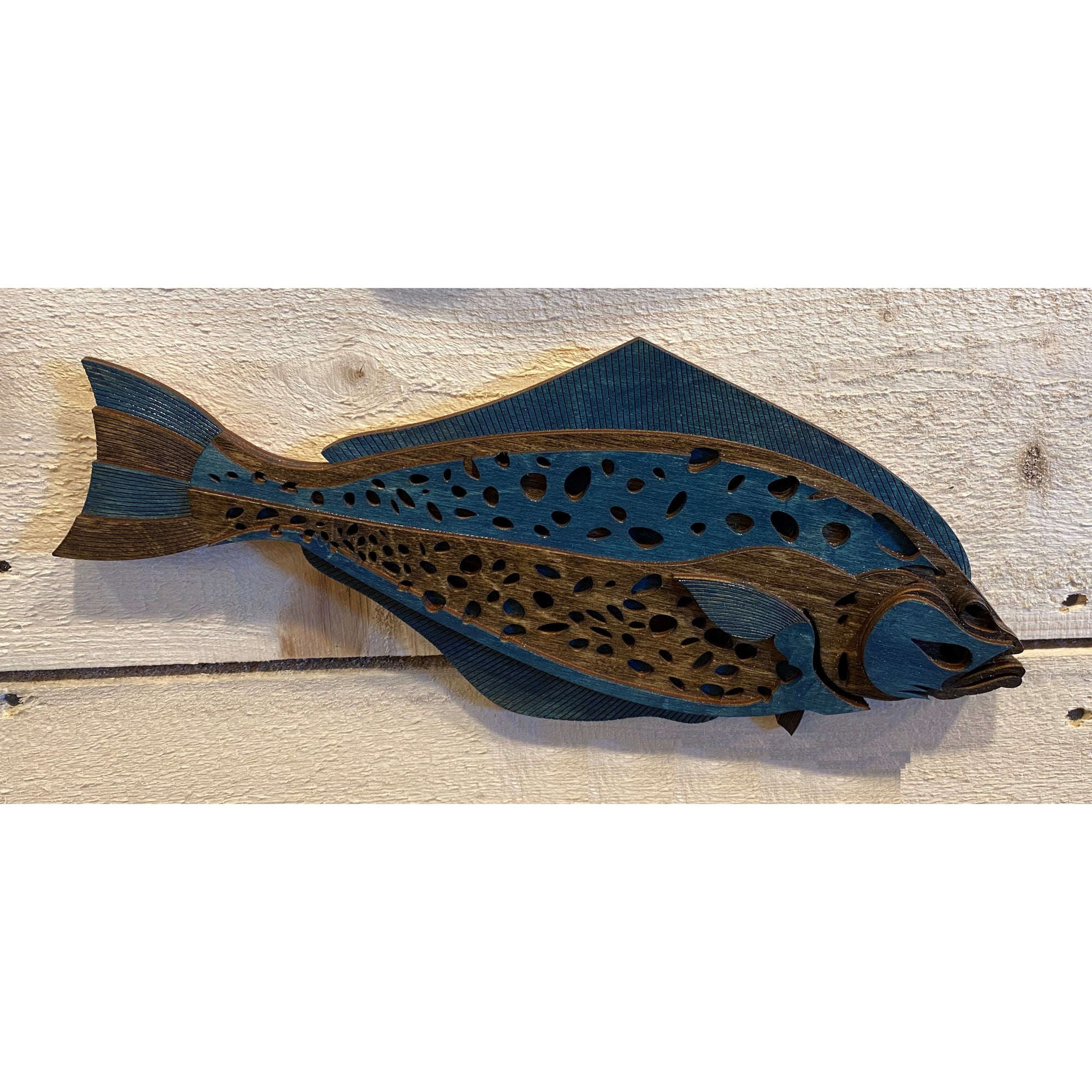 Laser-cut Wood Pacific Halibut - S24