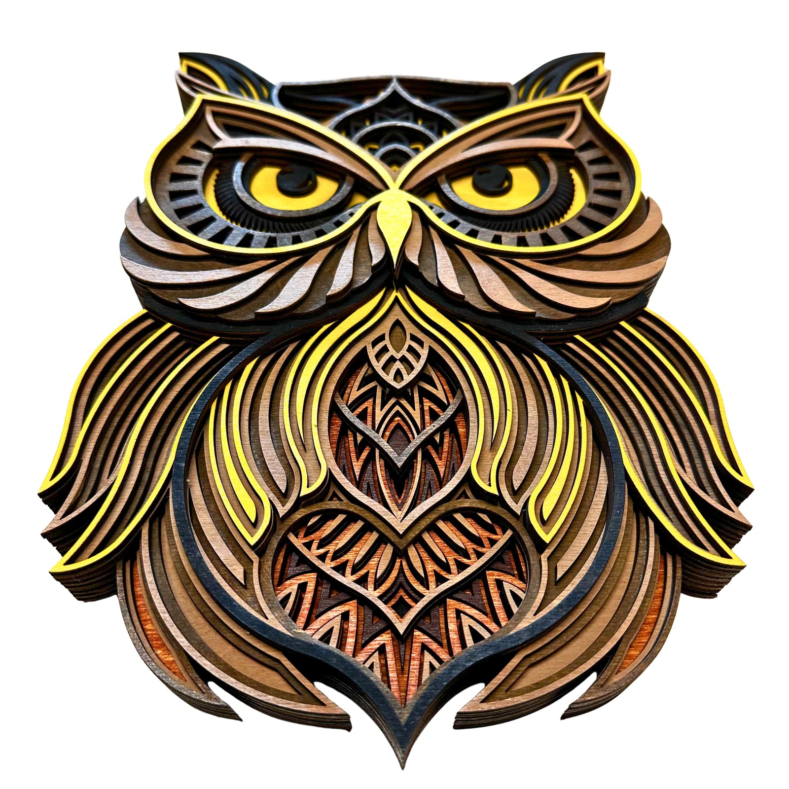 Laser-cut Wood Observant Hoot Owl