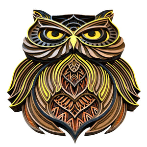 Laser-cut Wood Observant Hoot Owl