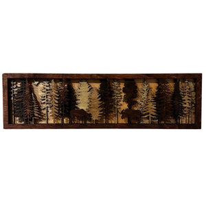 Laser-cut Wood Trees with Moose