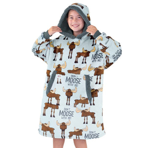 Don't Moose With Me Kid Blanket Hoodie
