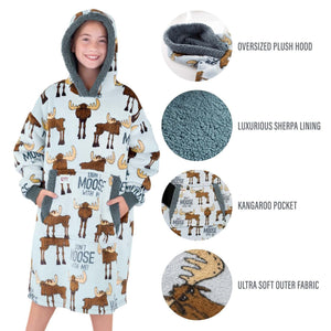 Don't Moose With Me Kid Blanket Hoodie