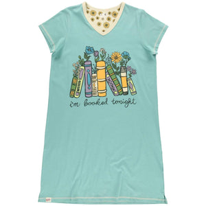 Booked Tonight Flower V-Neck Nightshirt