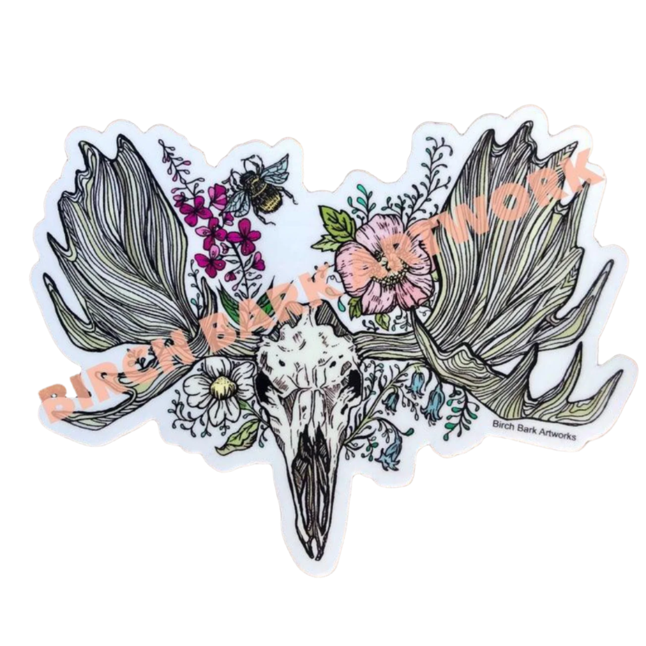 Moose Skull Sticker