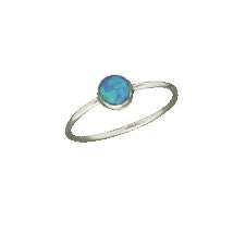 Blue Opal Cab Ring 5mm