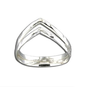 Double Half Round V Ring