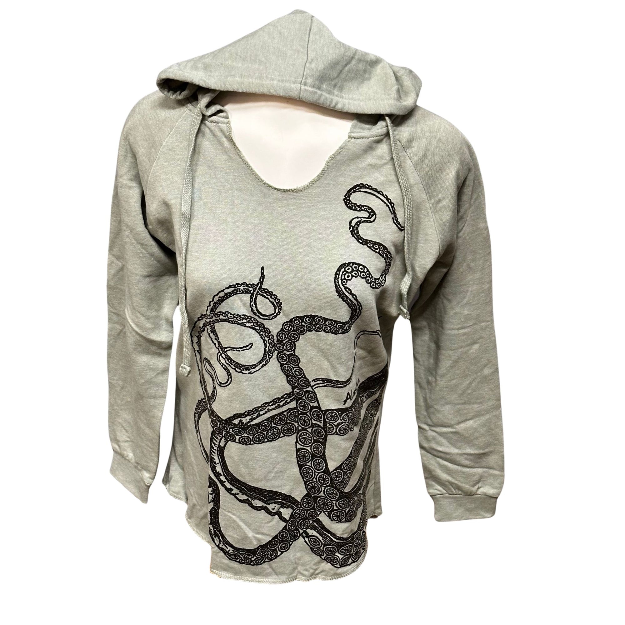 Octopus Notch Neck Hoodie - Womens