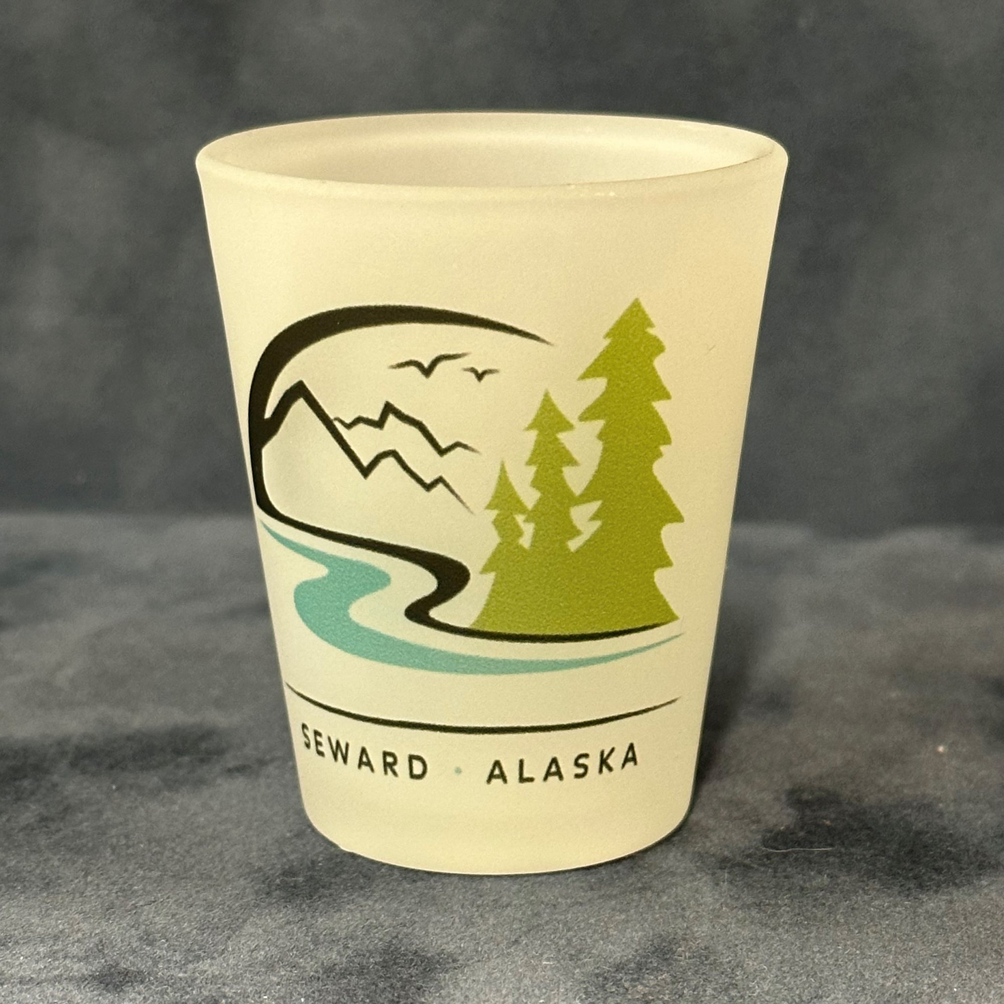 Forests Tides and Treasures Frosted Shot Glass -2oz.