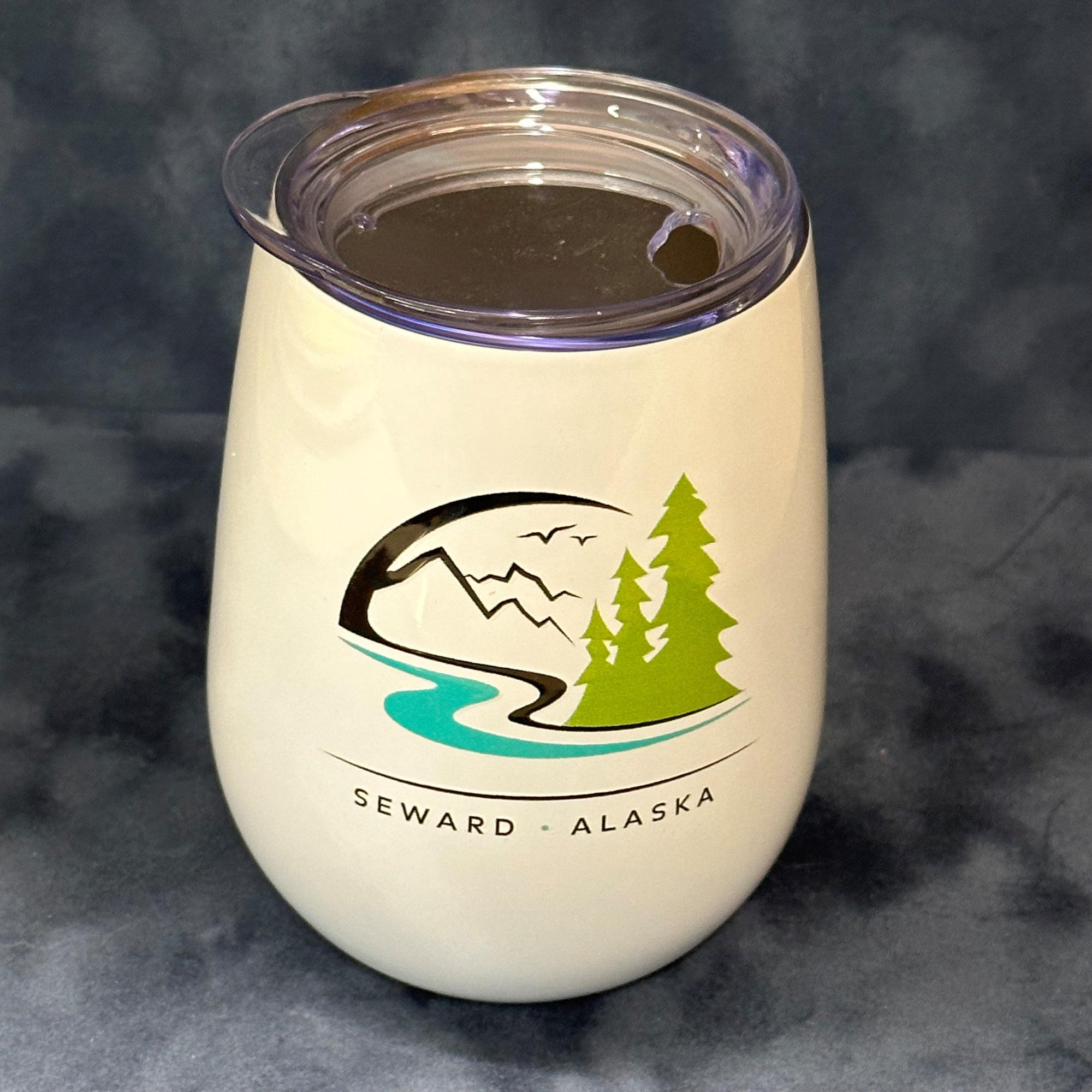 Forest Tides and Treasures Stemless Wine Glass -17oz.